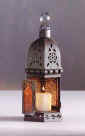 Candle Lantern - Moroccan Style Candle lantern with amber glass