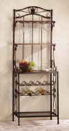KITCHEN ITEMS - Metal bottle and wine glass holder rack