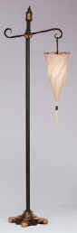 UNIQUE LAMPSHADES - Floor lamp with spiral hanging shade.