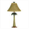 PALM TREE & RATTAN LAMPSHADES - UNIQUE DESKTOP LAMP - TROPICAL DECOR