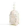 WHITE MEDALLION TABLE LAMP - METAL WHITE MEDALLION LANTERN  LAMP