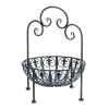 FLEUR-DE-LIS STANDING BOWL - METAL STANDING BOWL FOR FRUIT OR VEGETABLES