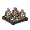 SEE NO EVIL, HEAR NO EVIL, SPEAK NO EVIL BUDDHA CANDLE GARDEN - ASIAN DECOR