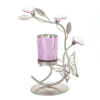 BUTTERFLY LILY CANDLEHOLDER - SILVER BUTTERFLY MOTIF CANDLEHOLDER