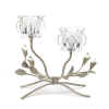 CRYSTAL FLOWERS CANDLEHOLDER - METAL FLOWERS CANDLE HOLDER