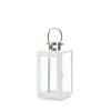 CARREL WHITE LANTERN - METAL WHITE CANDLE LANTERN