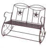 LONE STAR OUTDOOR ROCKING BENCH - IRON STAR MOTIF ROCKING BENCH