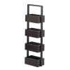 RECTANGULAR 4-TIER SPA TOWER - ESPRESSO - HOME FURNITURE STORAGE
