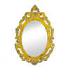 ORNATELY CARVED WOOD MIRROR - VINTAGE HANNAH YELLOW MIRROR